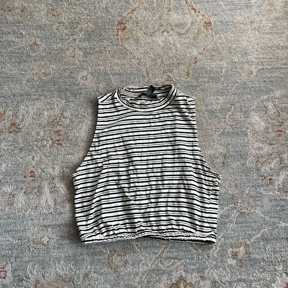 Forever 21 Black and White Striped Tank